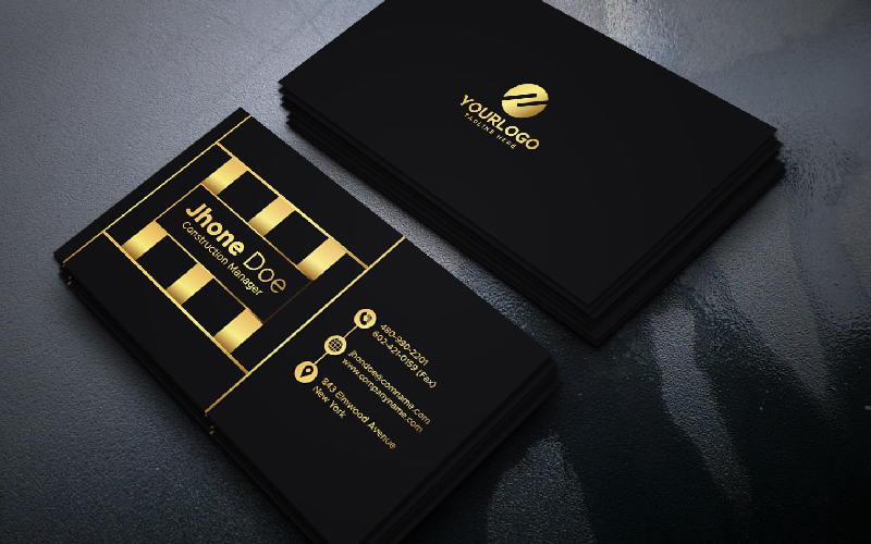 Golden Black Business Card | vol: 04 - Corporate Identity Template