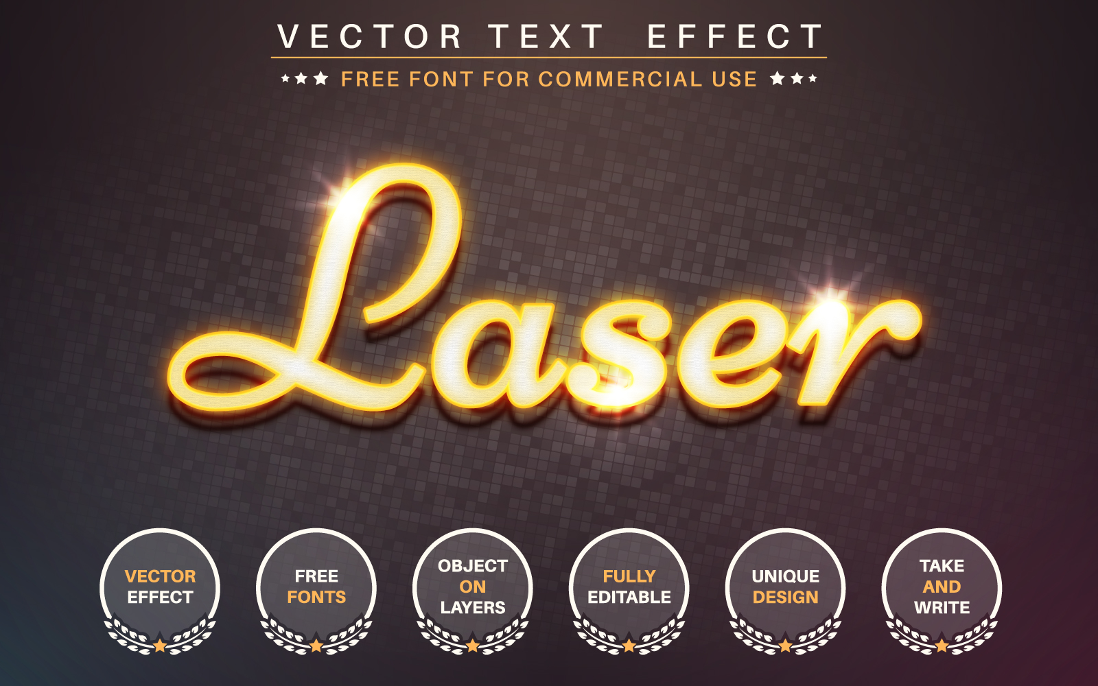 Yellow Laser - Editable Text Effect, Font Style, Graphics Illustrations
