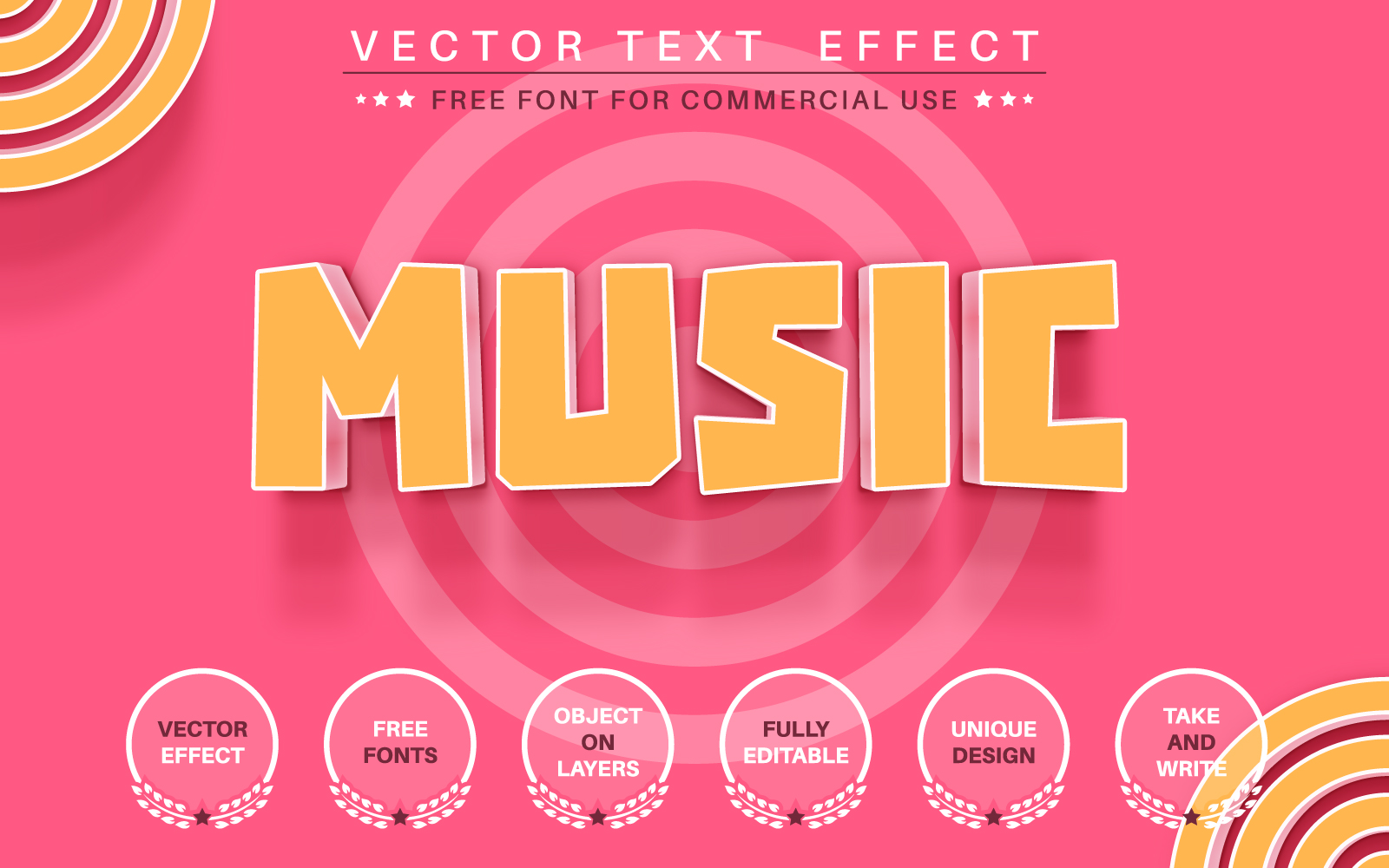 Pink Music - Editable Text Effect, Font Style, Graphics Illustration