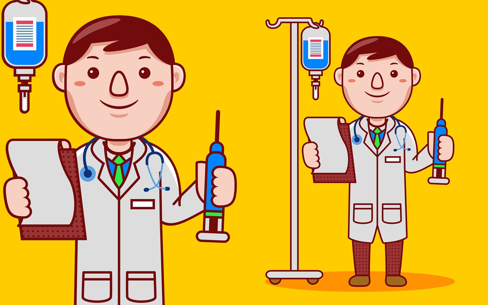 Doctor Profession Cartoon - Vector Illustration