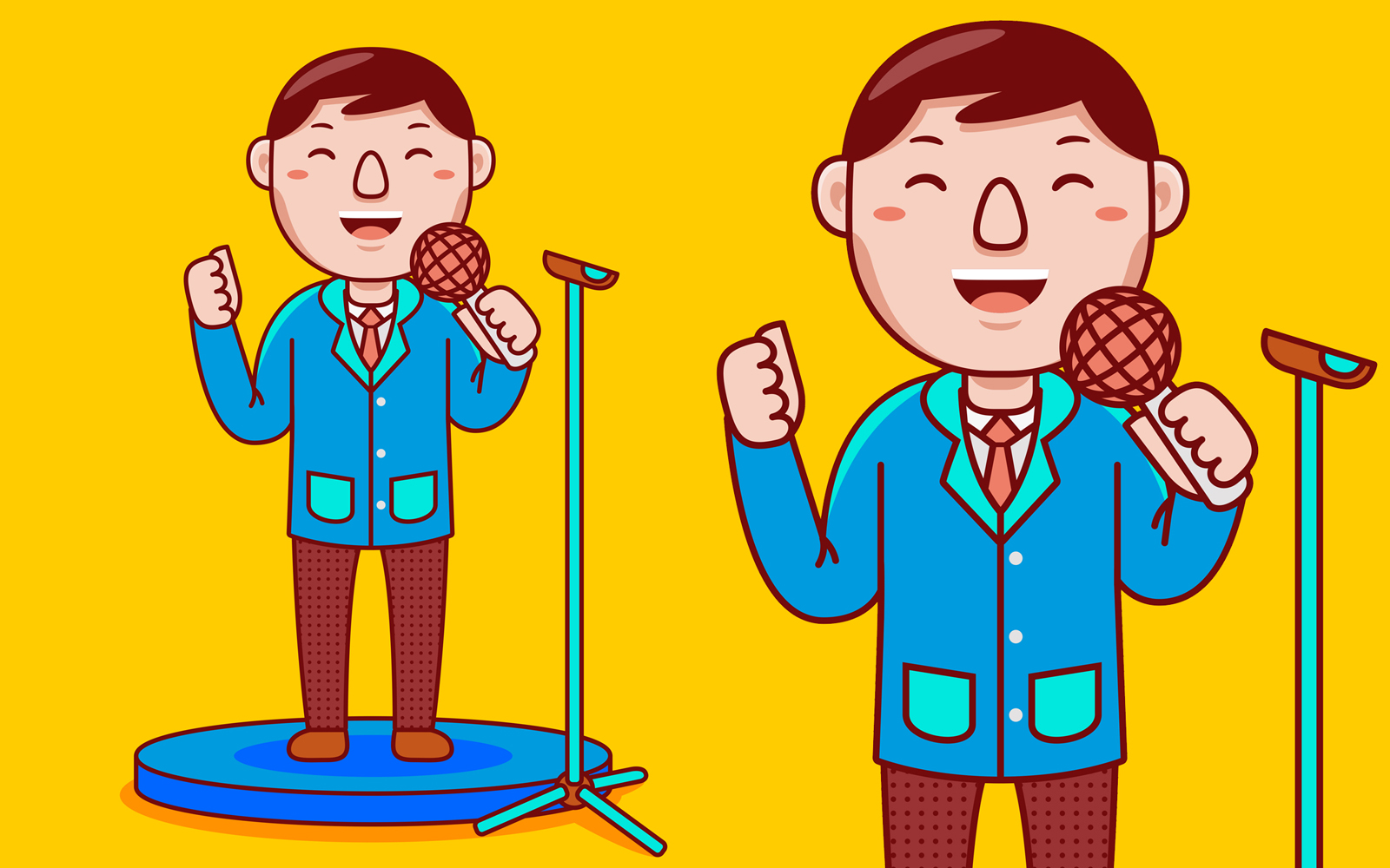 Public Speaker Profession Cartoon - Vector Illustration