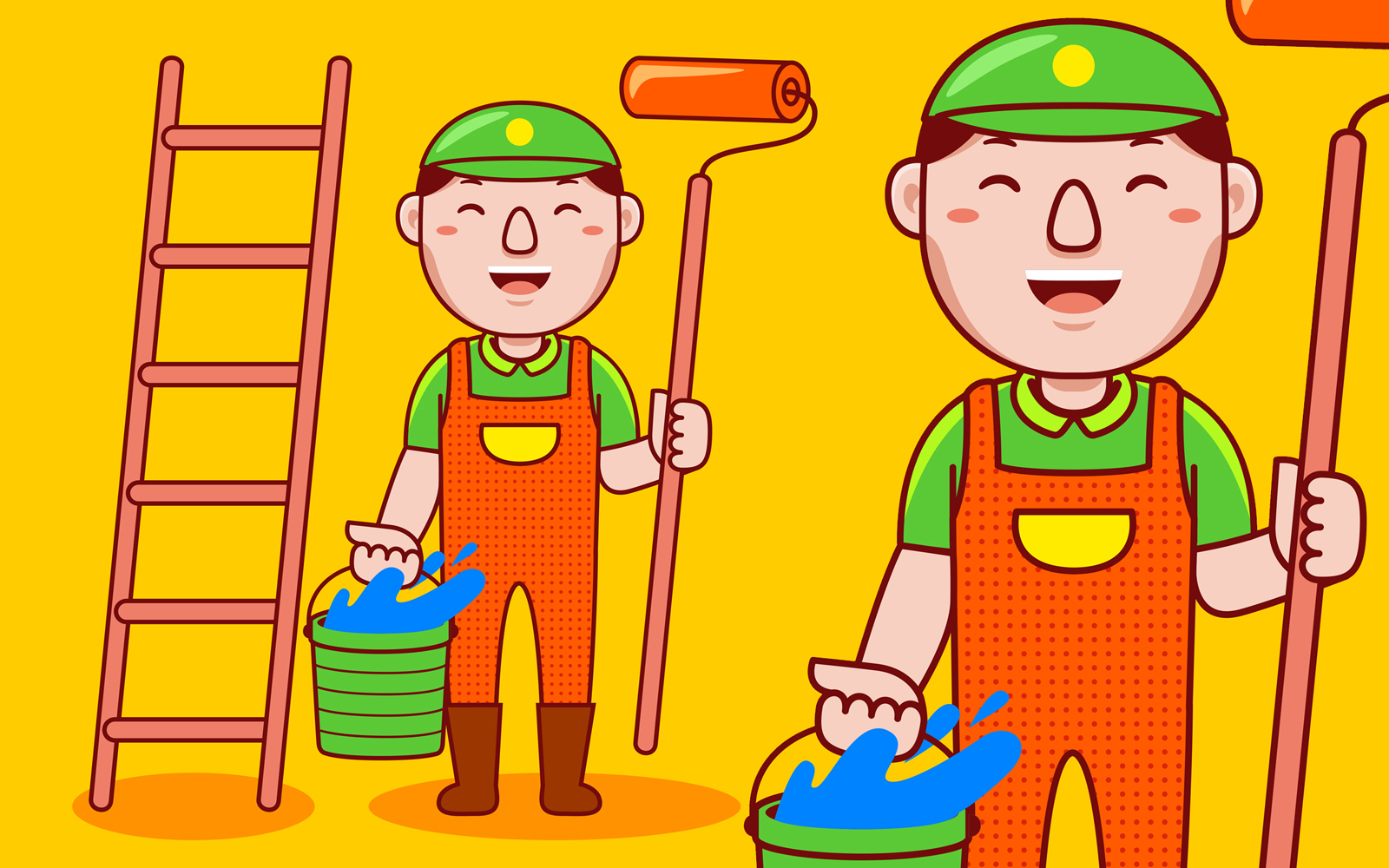 Painter Profession Cartoon - Vector Illustration