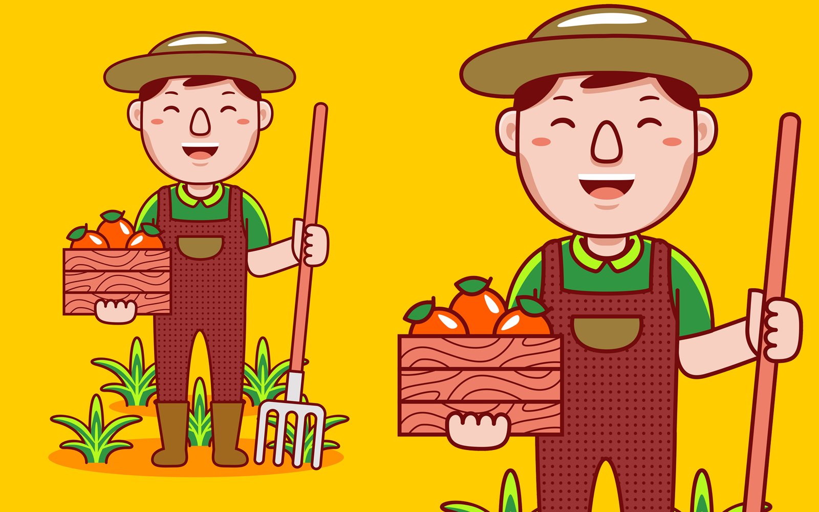 Farmer Profession Cartoon - Vector Illustration