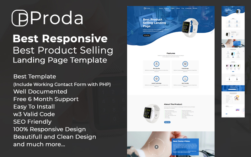 Proda - Product Landing Page Template