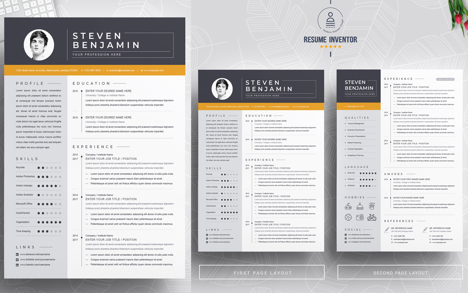 Steven Benjamin / Resume Template