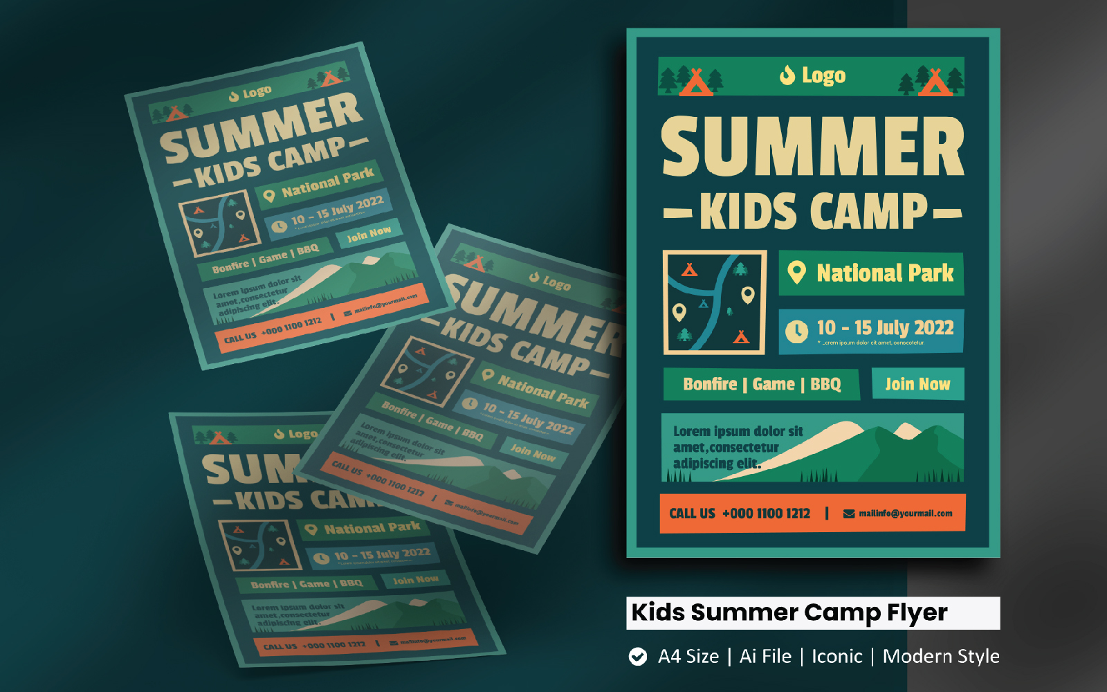 Kids Summer Camp Flyer Corporate Identity Template