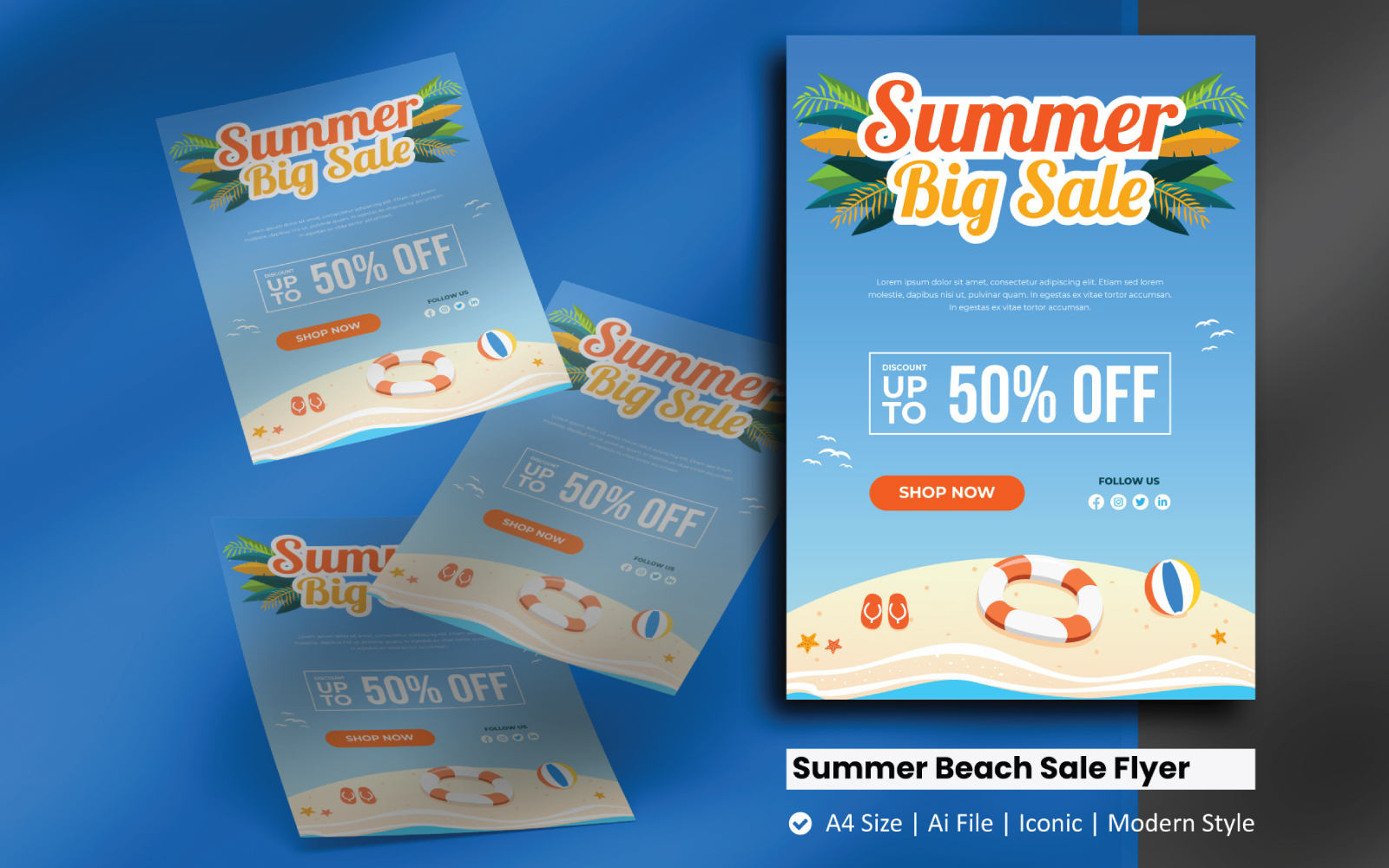 Summer Beach Sale Flyer Corporate Identity Template