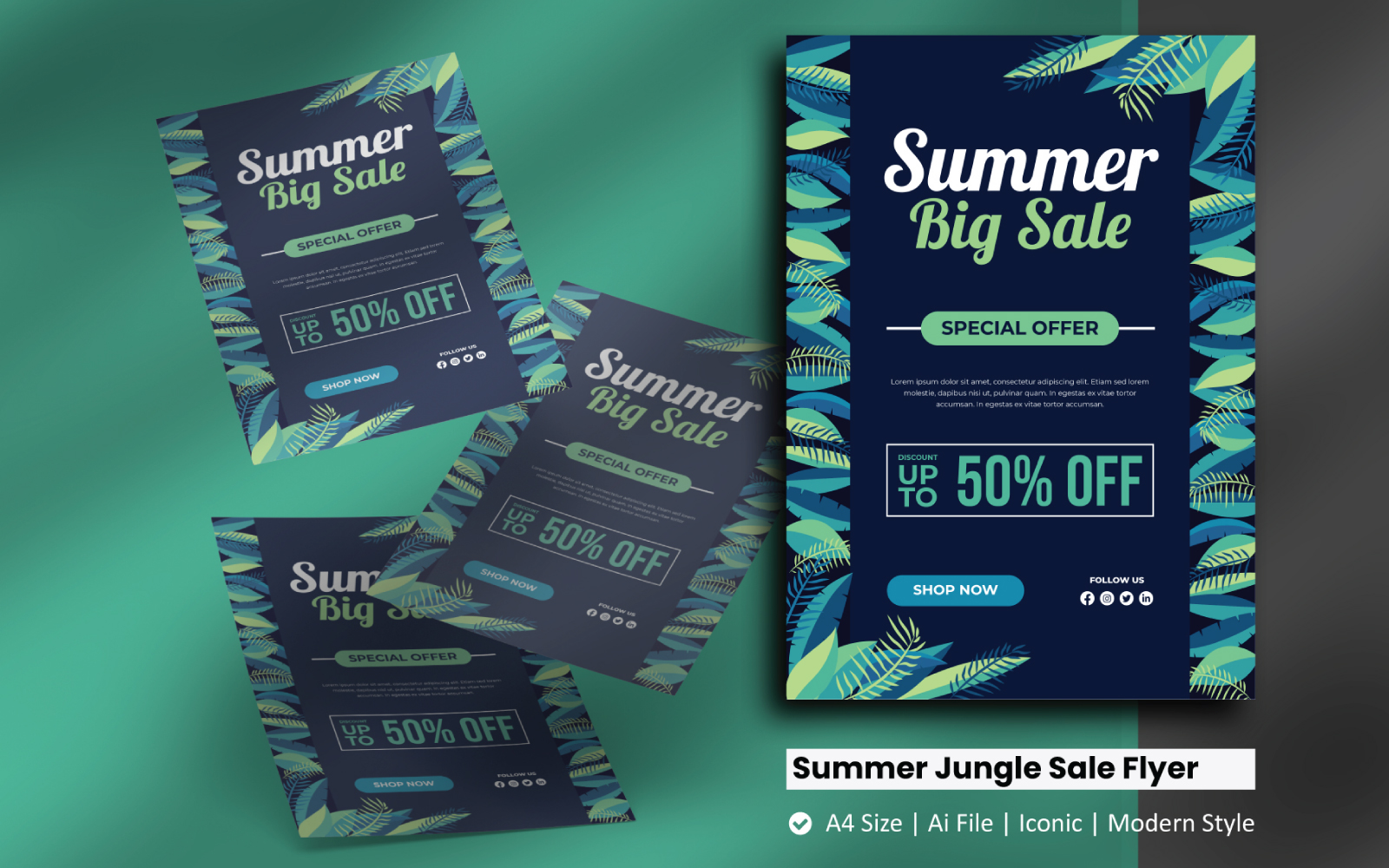 Summer Jungle Sale Flyer Corporate Identity Template