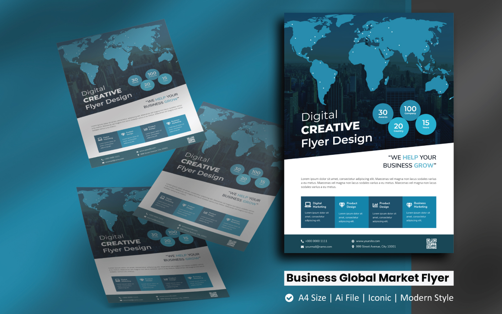 Business Global Marketing Flyer Corporate Identity Template