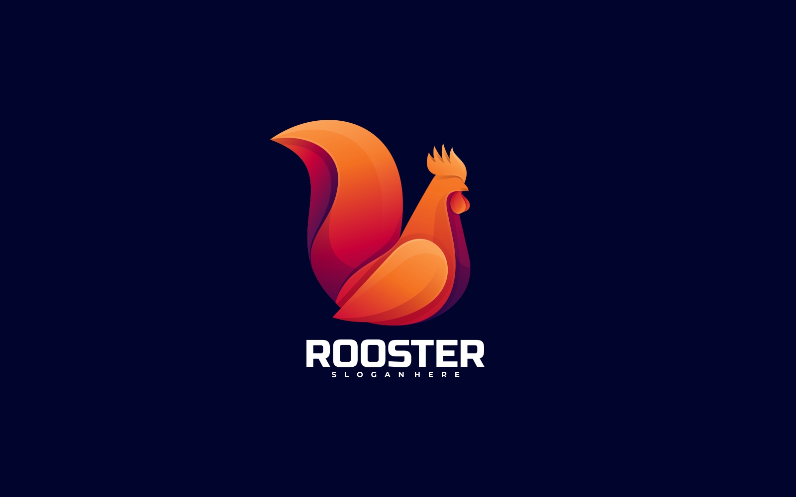 Rooster Colorful Logo Style
