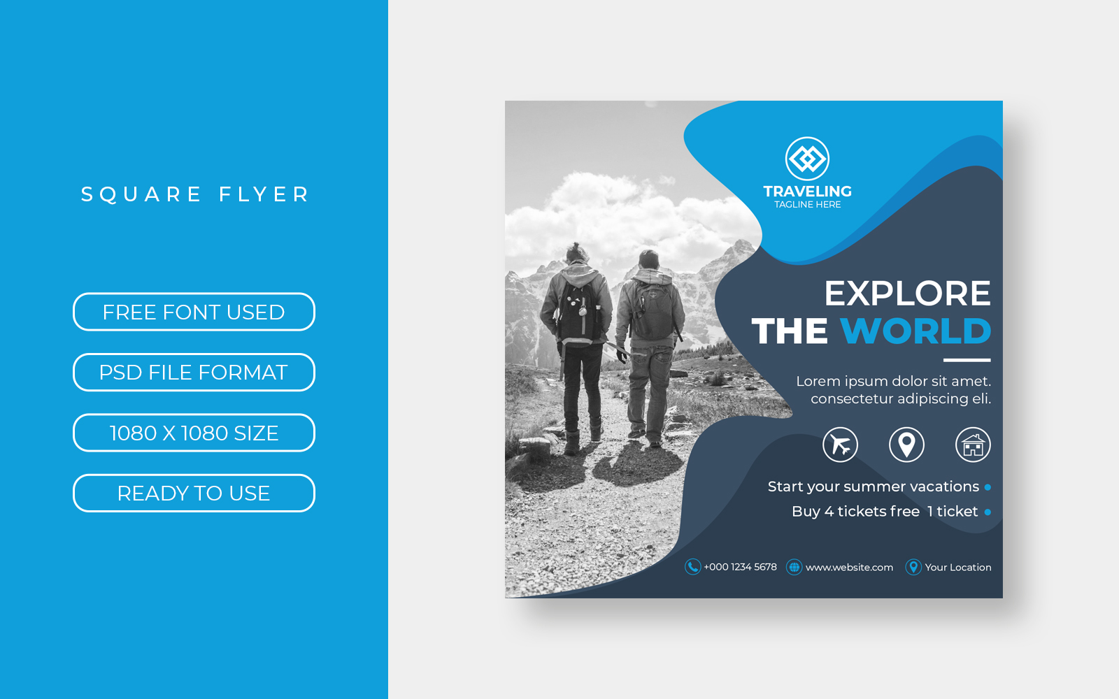 Travel Social Media Post Template Design