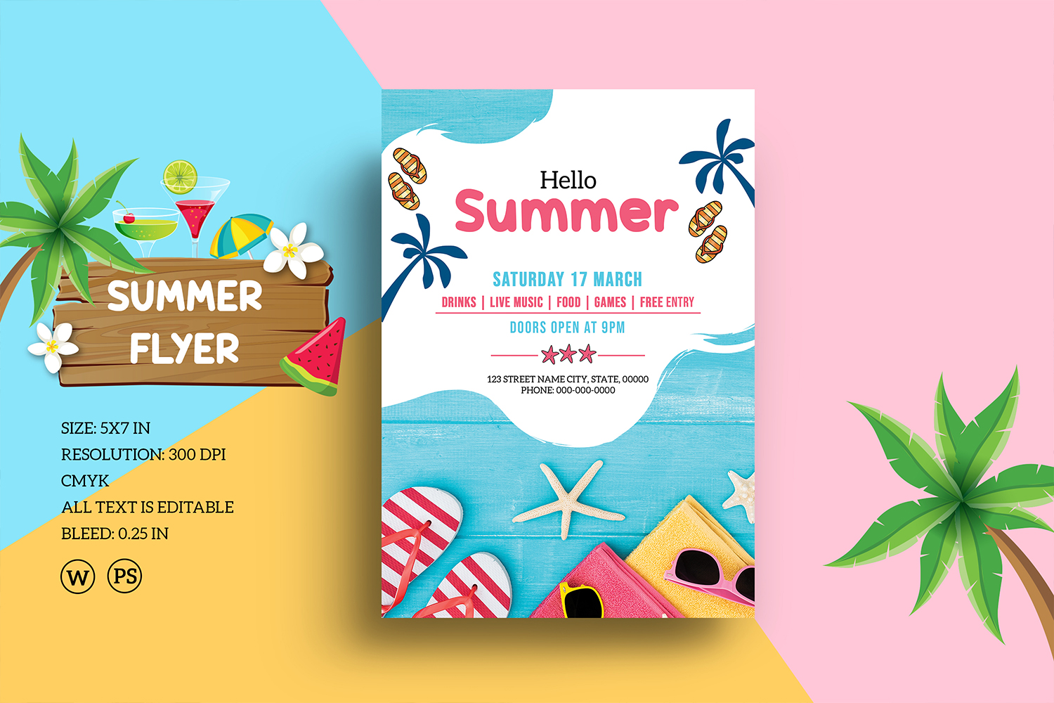 Summer Party Flyer Corporate Identity Template