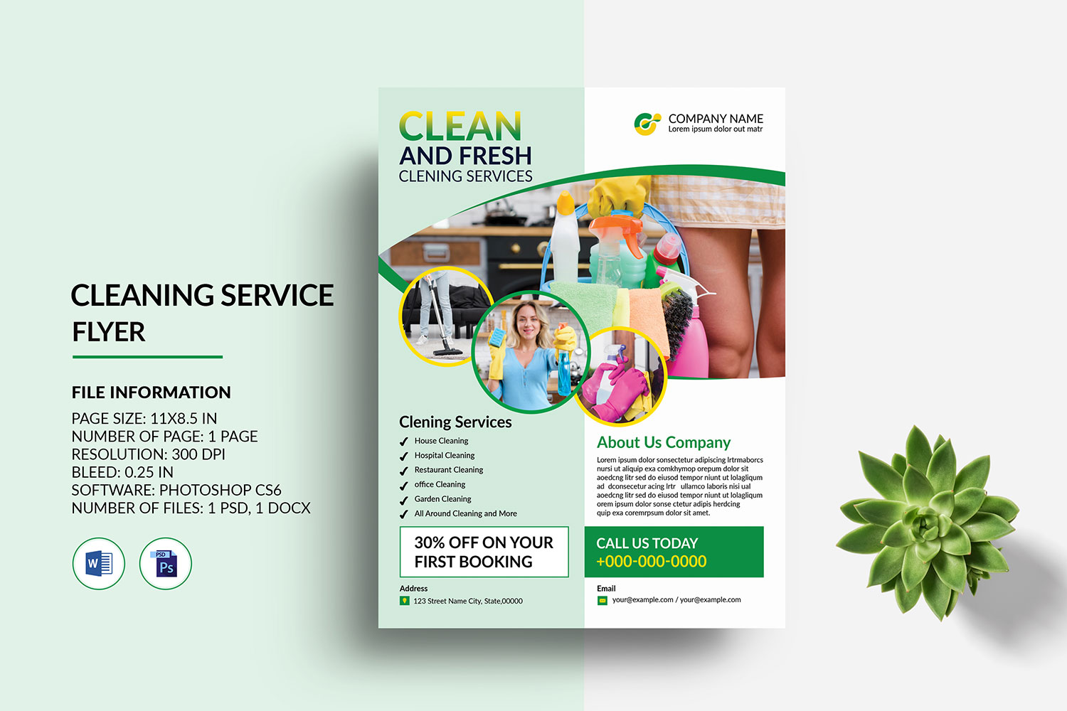 Cleaning Services Flyer , Disinfection service flyer