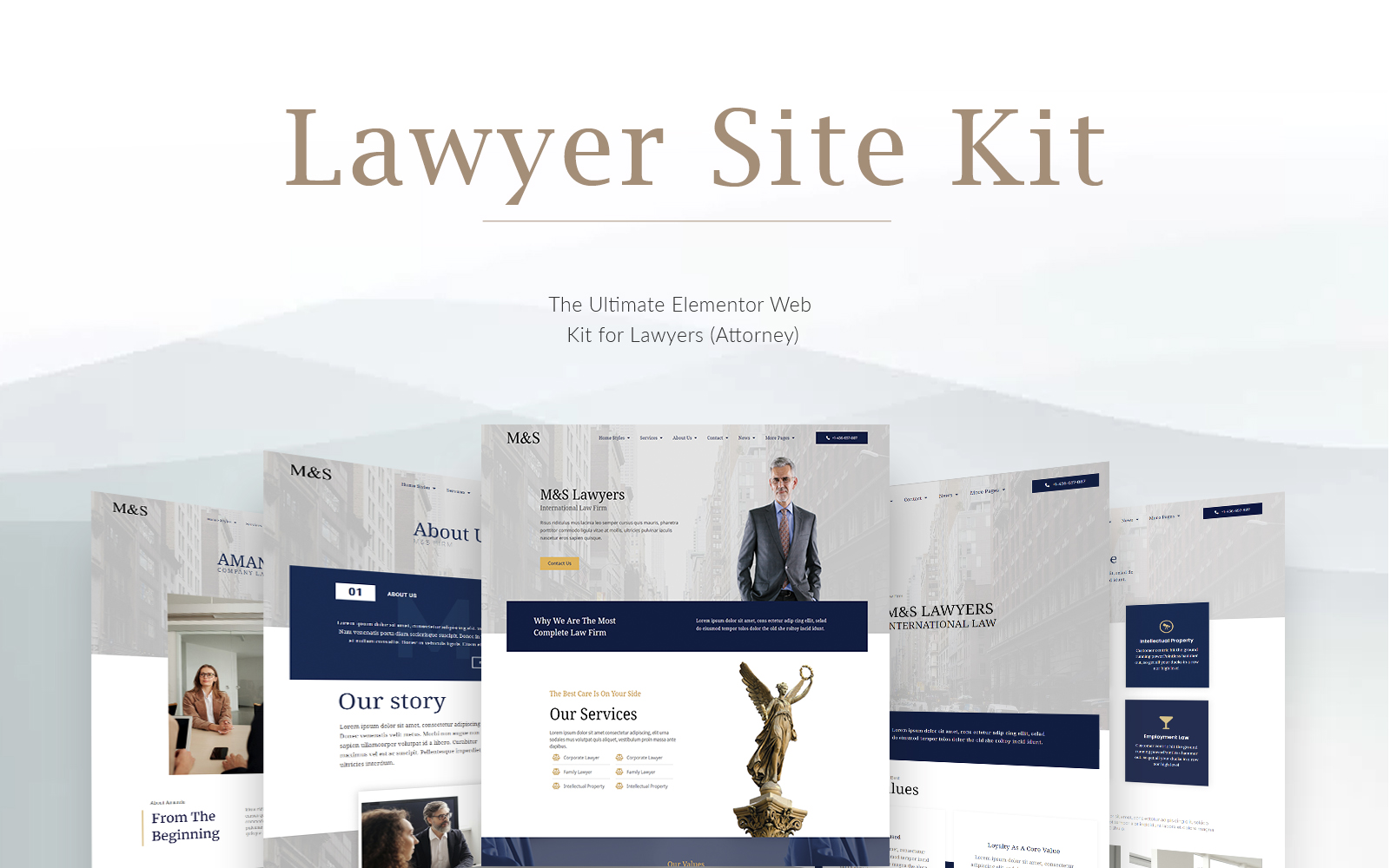 The Ultimate Elementor Web Kit for Lawyers (Attorney)  - 15 high quality templates Elementor Kit