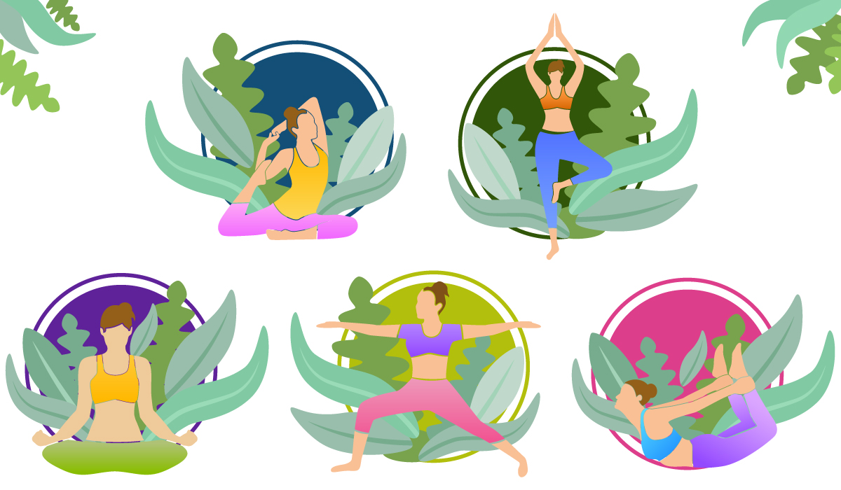 Yoga Girls Illustration Template