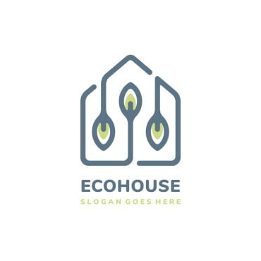 Friendlyestategreengreen Househomehouseleaflogonaturalplant Logo Templates 186540