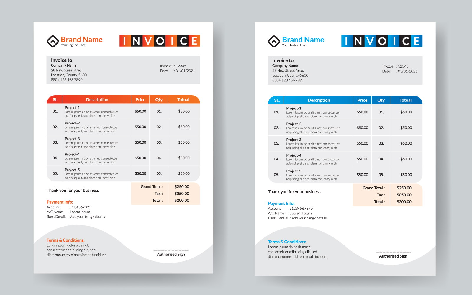 New Style Business Invoice Template Design