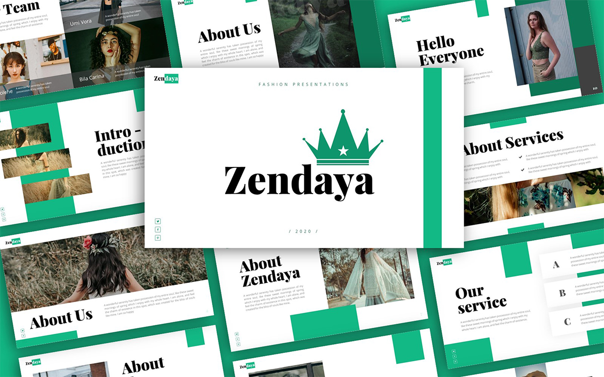 Zendaya Fashion Presentation PowerPoint Template