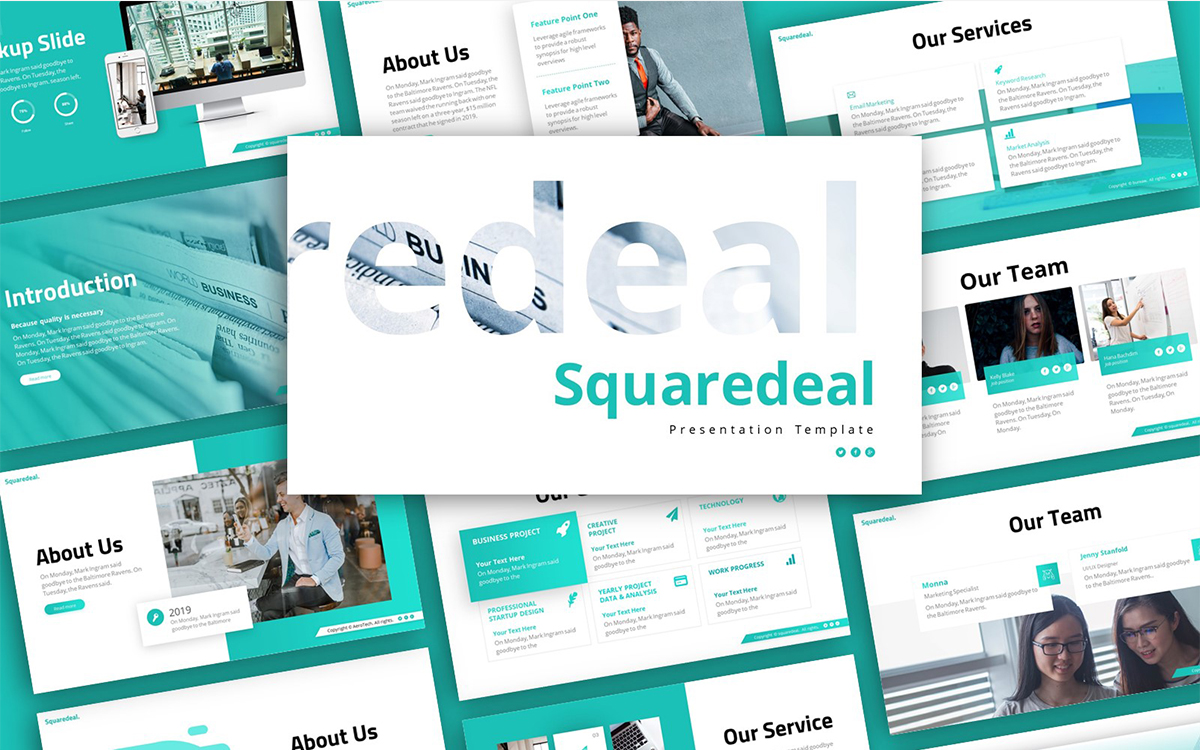 Squaredeal Business Presentation PowerPoint Template