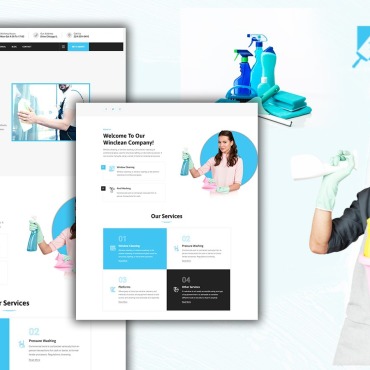 Clean Cleaning Landing Page Templates 186823