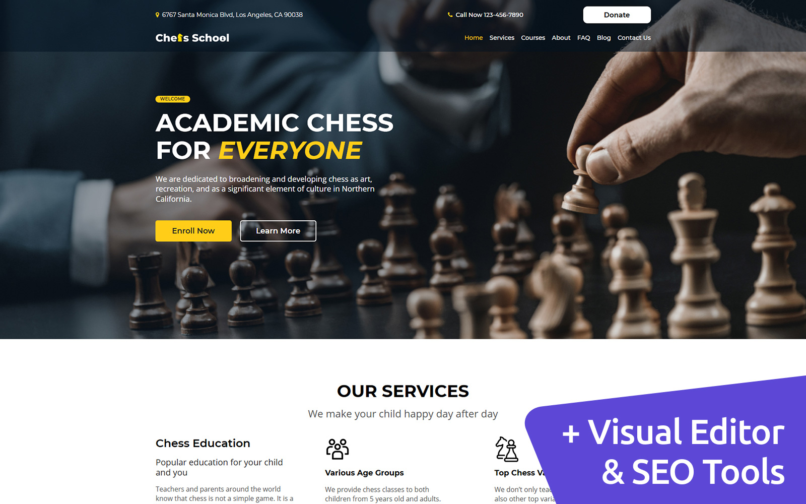 Chess MotoCMS Website Template