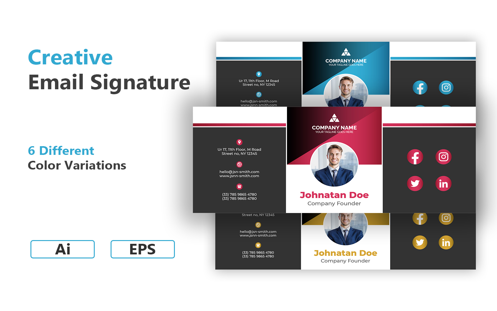 Creative Professional Email Signature Corporate identity template