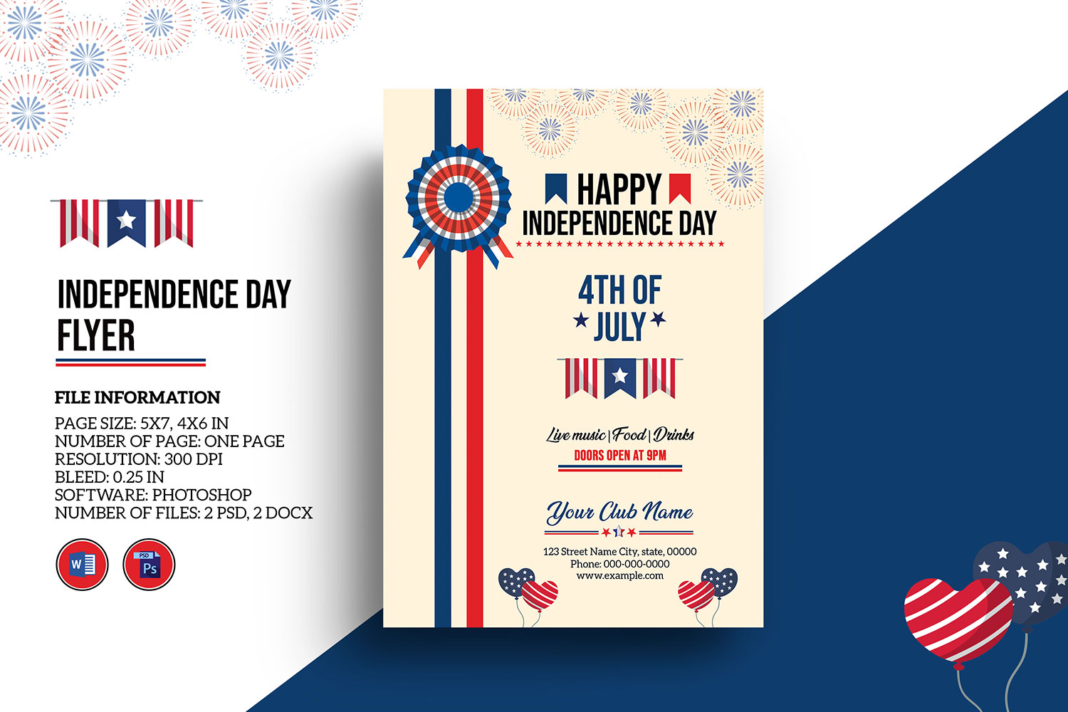 Us Independence Day Flyer Corporate Identity Template