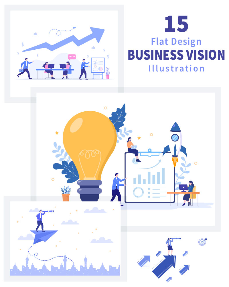 15 Business Vision And Target Illustration