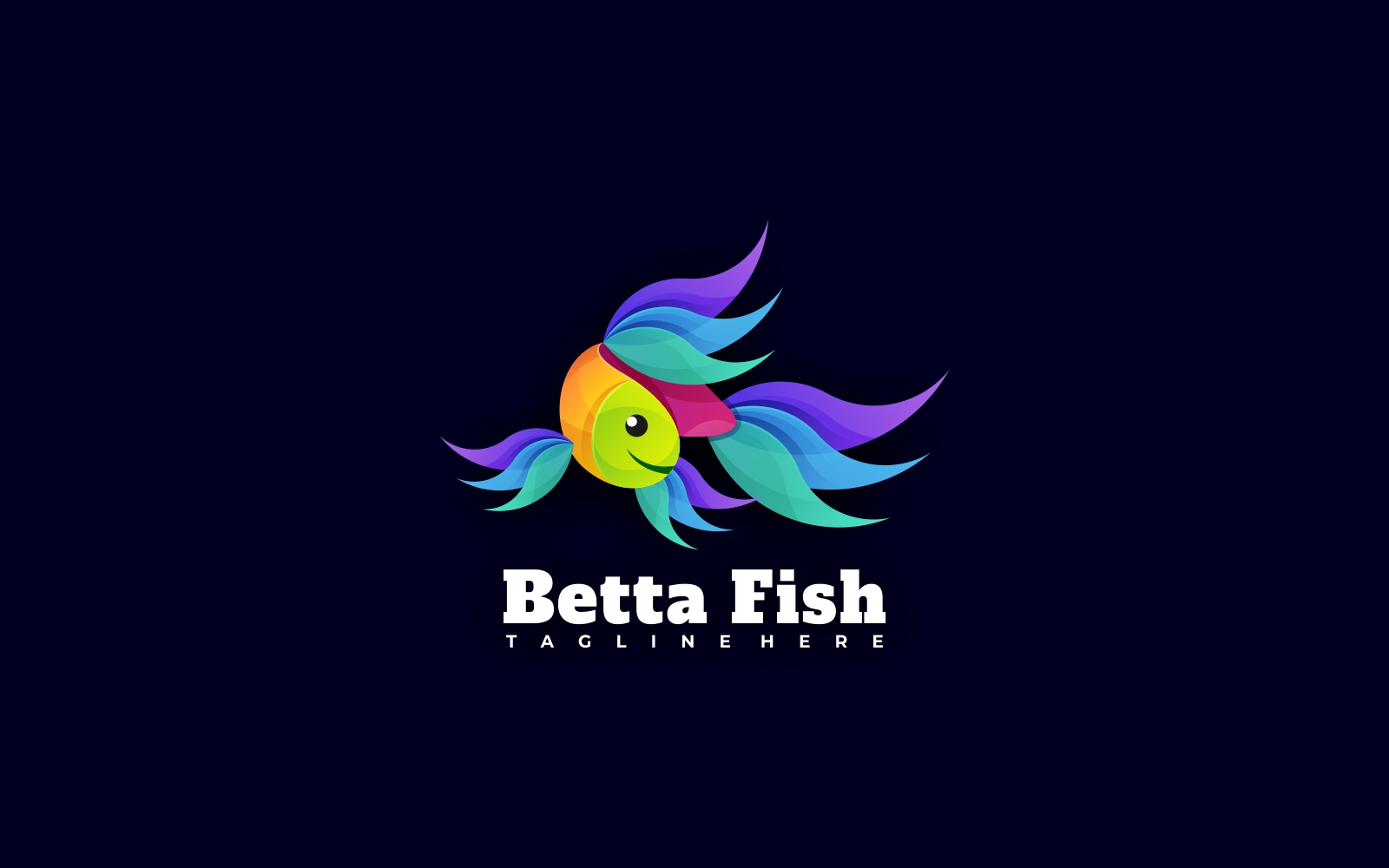 Betta Fish Gradient Colorful Logo Template