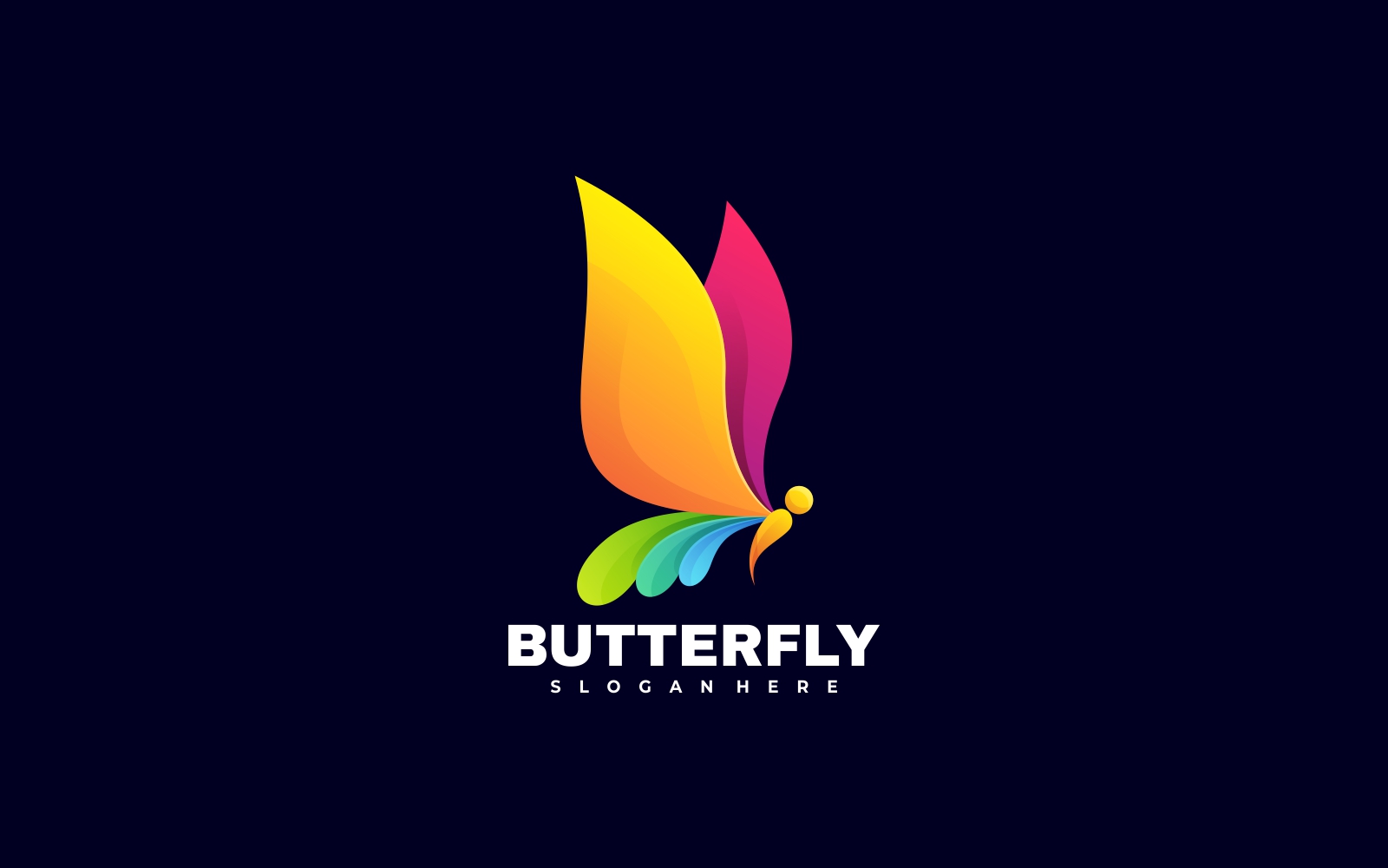 Butterfly 3D Gradient Style Logo