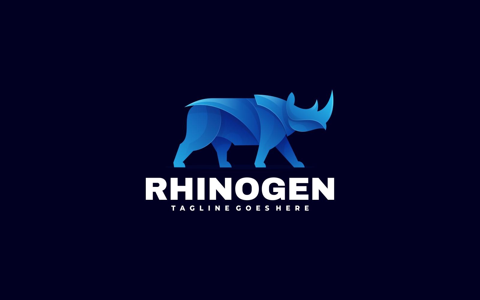 Blue Rhino 3D Gradient Style Logo