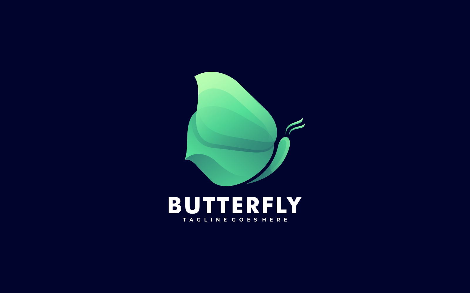 Green Butterfly Gradient Logo