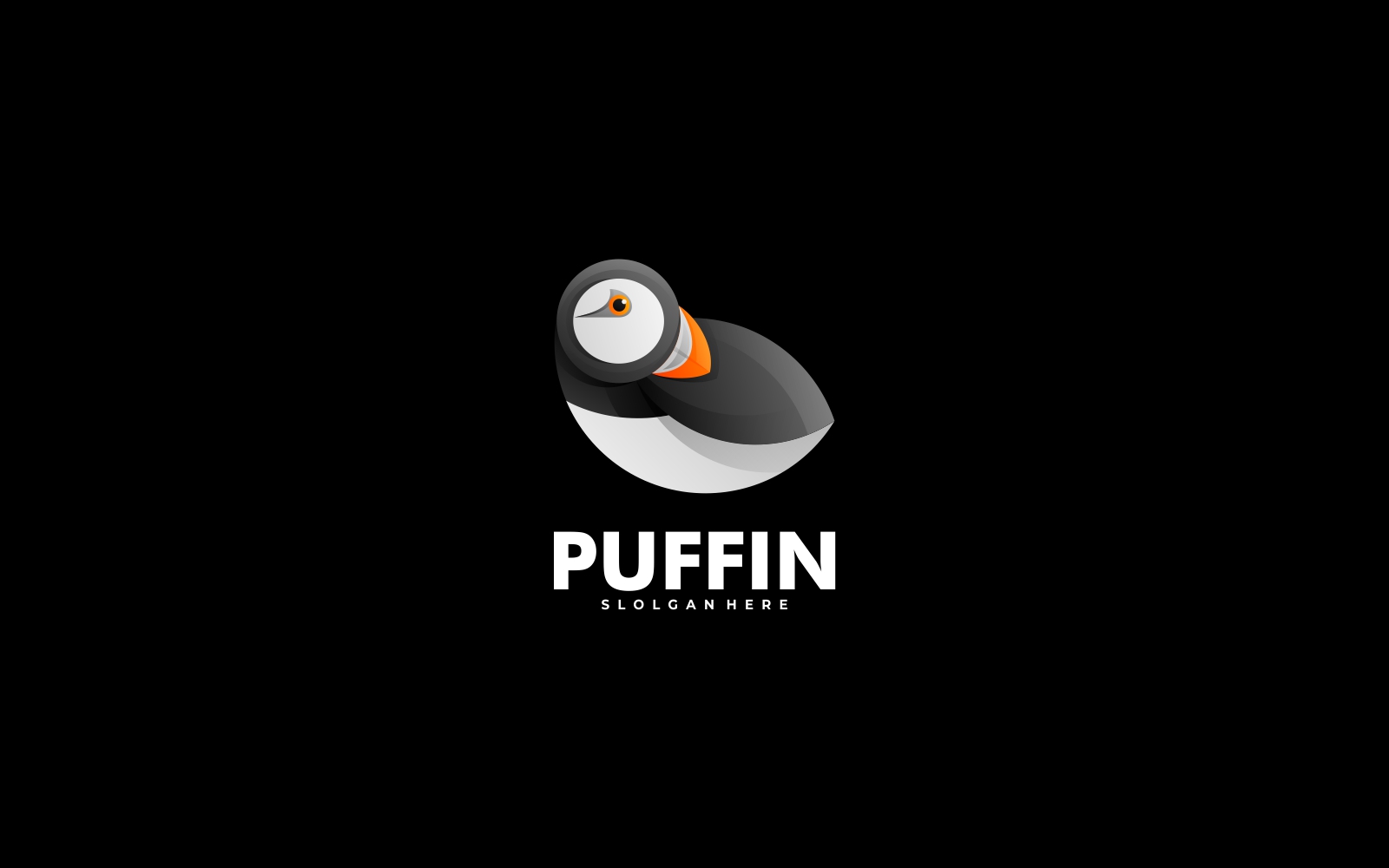 Puffin Bird Gradient Logo