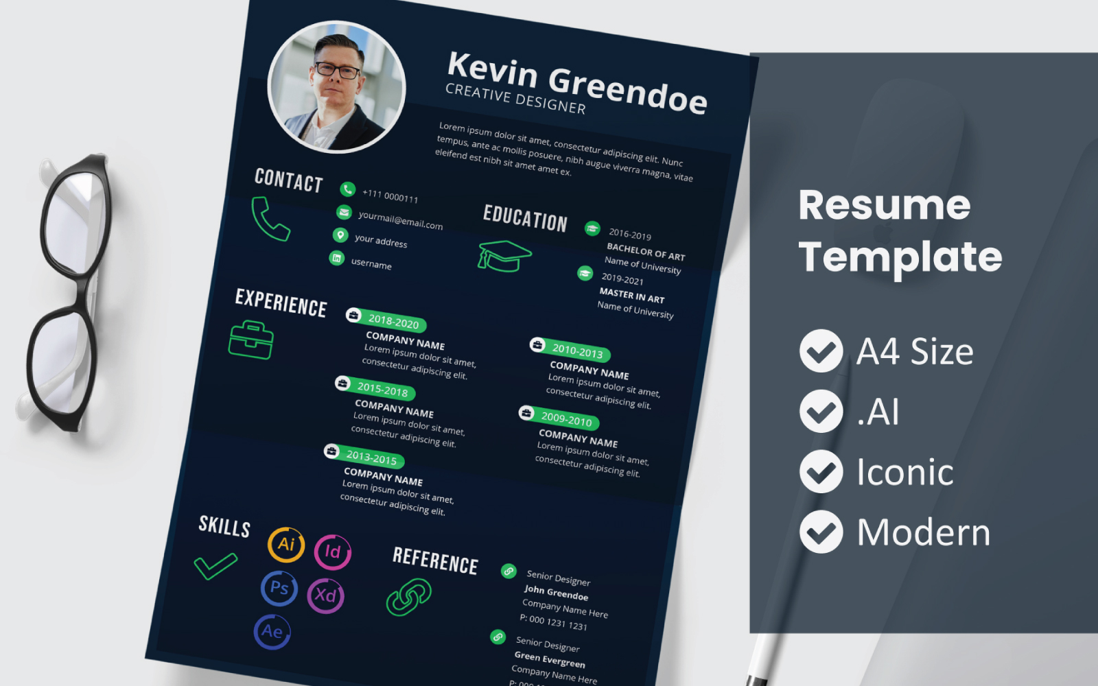 Kevin Vol 24 Printable Resume Template
