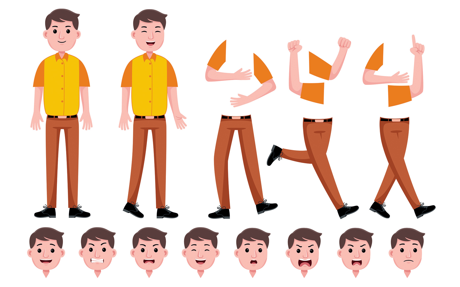 Stylized Characters Set for Animation #03 Vectors
