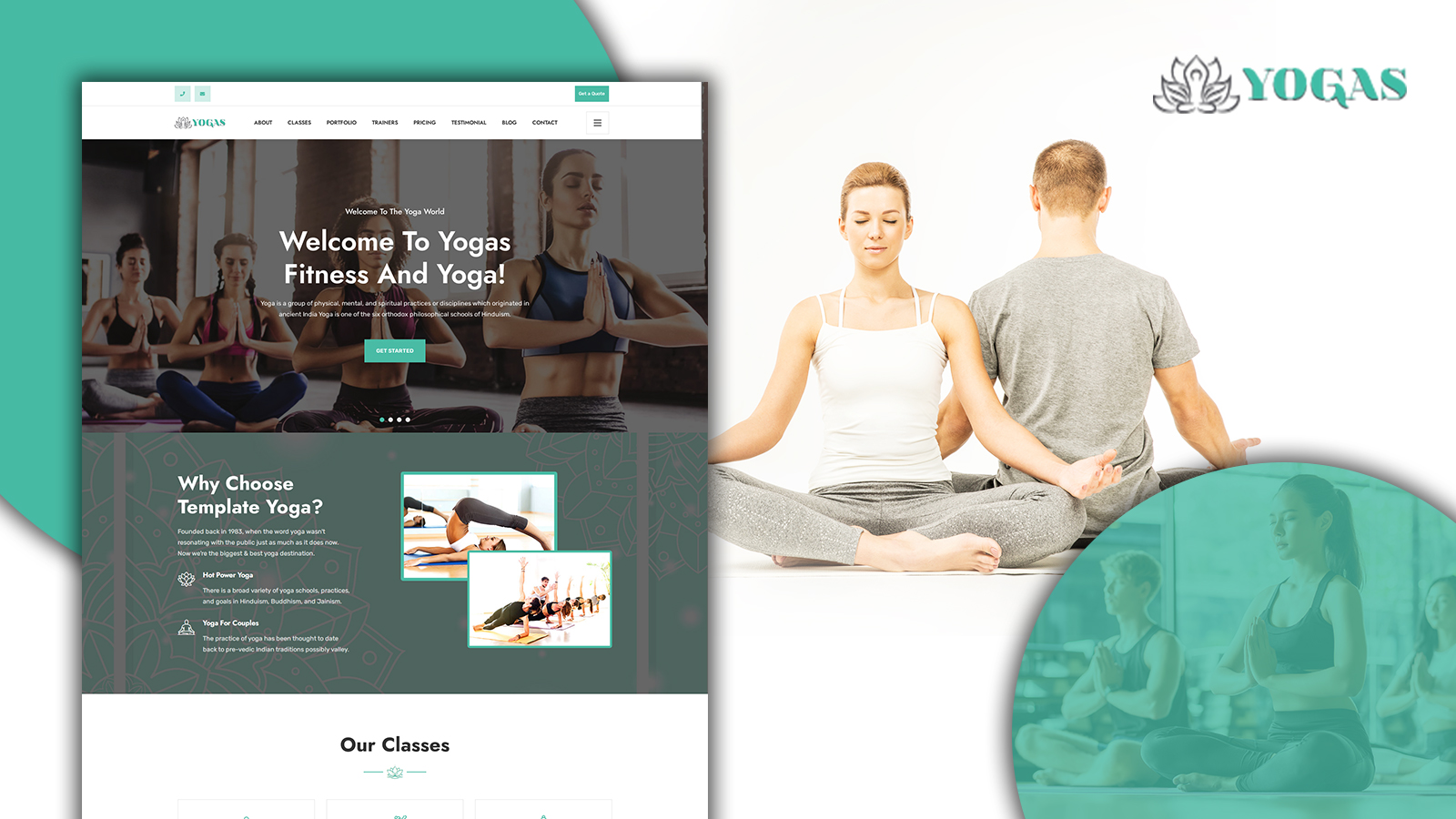 Yogas Yoga Studio Landing Page HTML5 Template