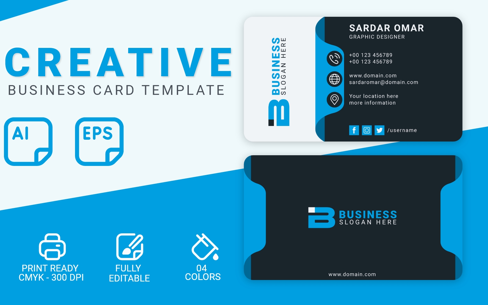 Realistic Business Card - Corporate Identity Template