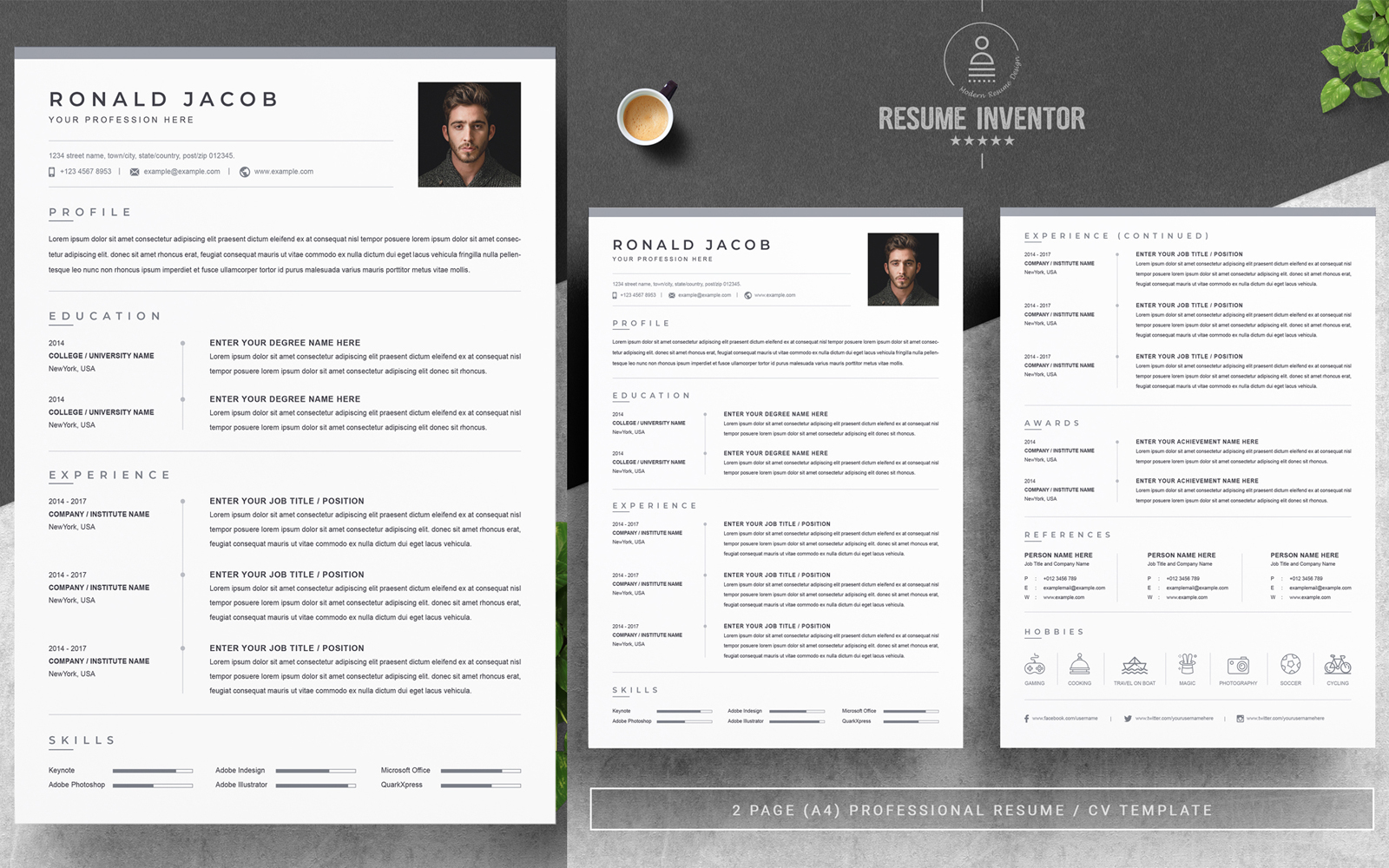 Ronald / CV Template Printable Resume