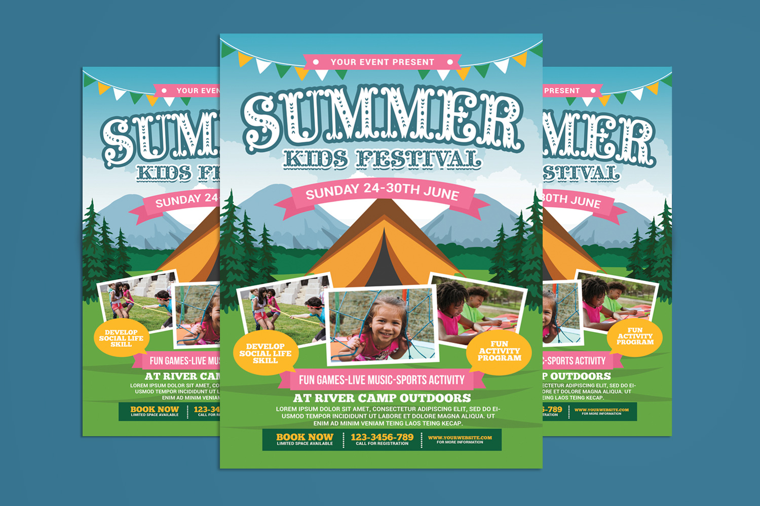 Summer Kids Camp Flyer Template