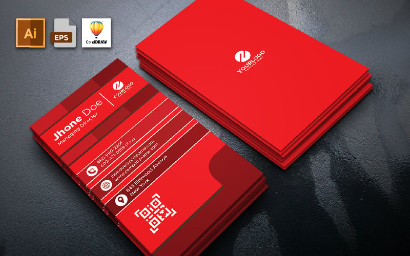 Portrait Business Card Template Vol 01 - Corporate Identity Template