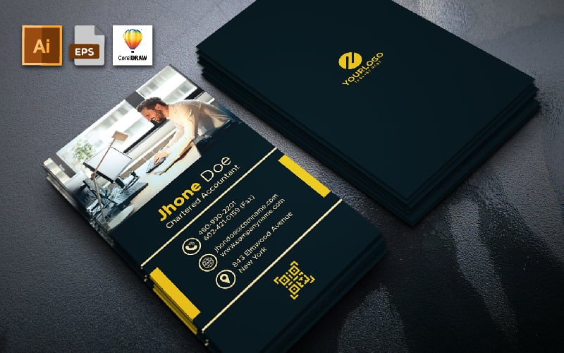 Portrait Business Card Template Vol 02 - Corporate Identity Template