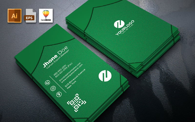 Portrait Business Card Template Vol 05 - Corporate Identity Template