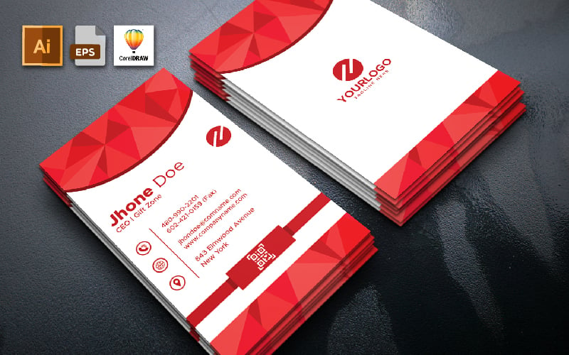 Portrait Business Card Template Vol 06 - Corporate Identity Template