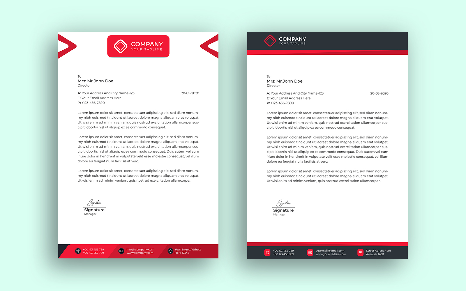 Creative Business Letterhead Template Simple Design