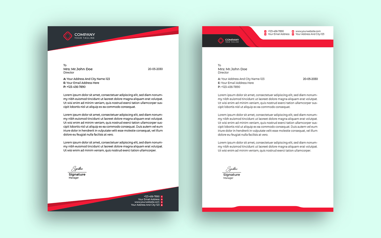 Creative Letterhead Template Simple Design