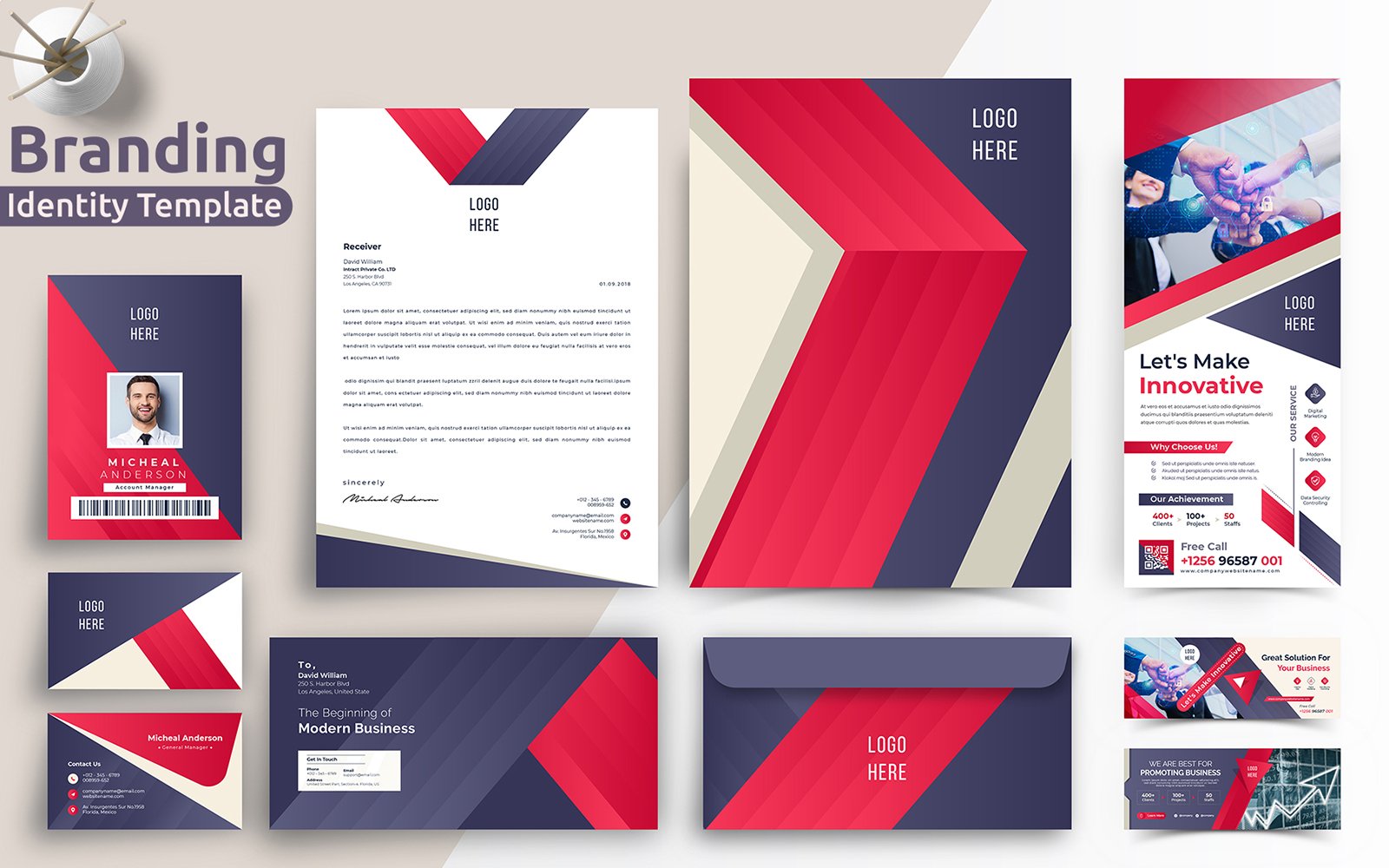 Multipurpose Corporate Branding Identity Stationery Template