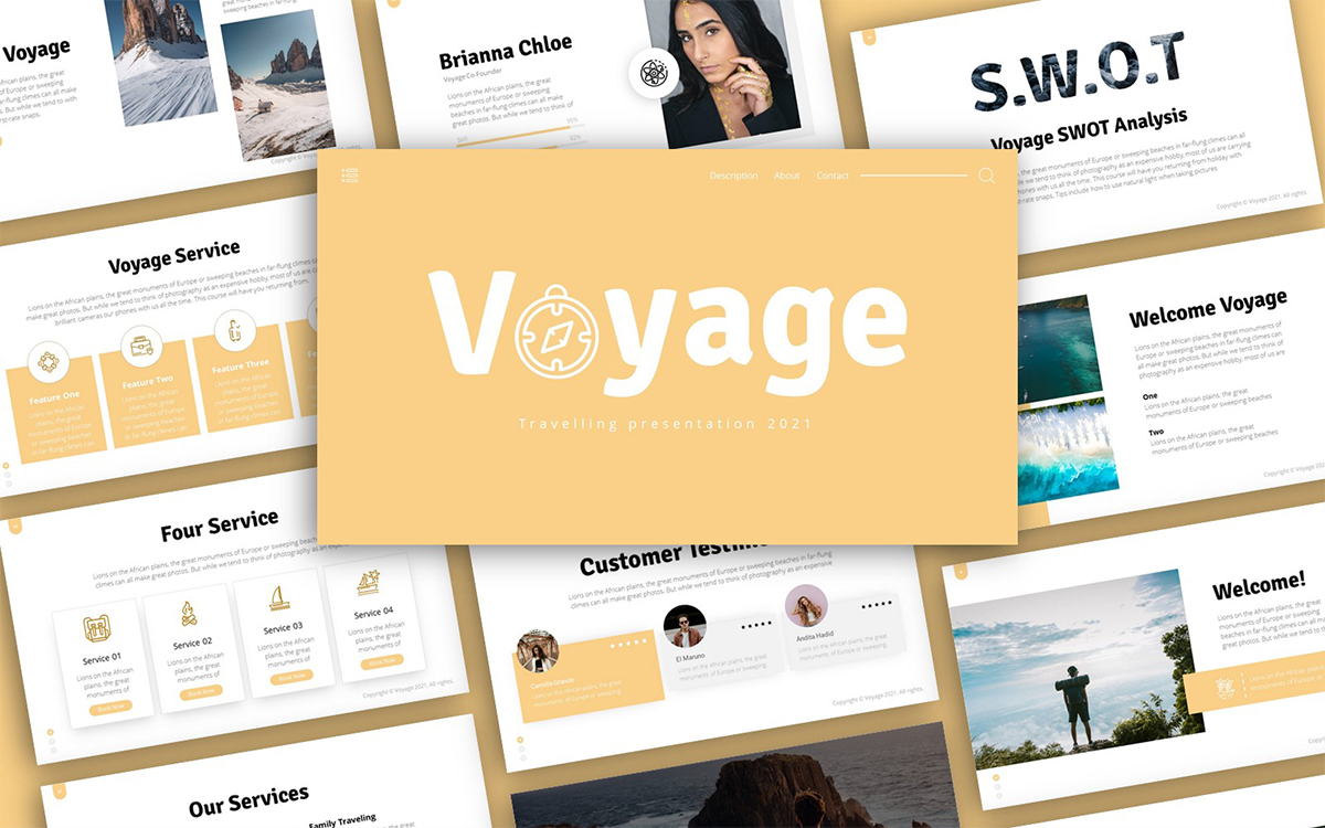 Voyage Traveling Presentation PowerPoint Template