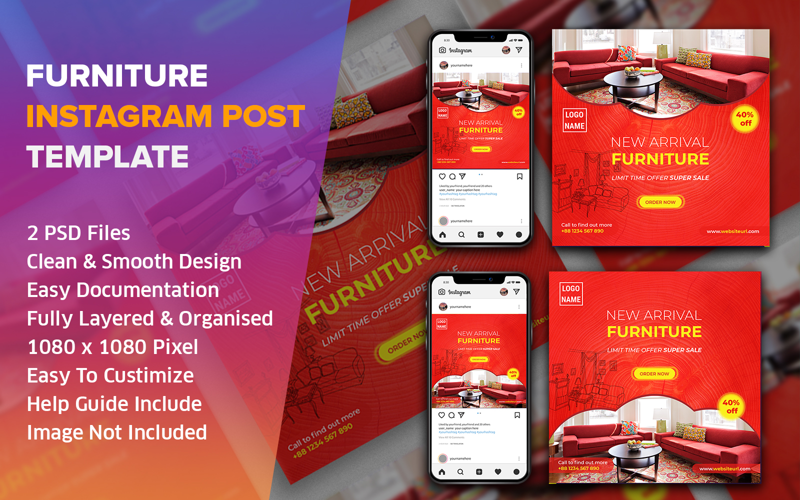 Furniture Instagram Social Media Post Design