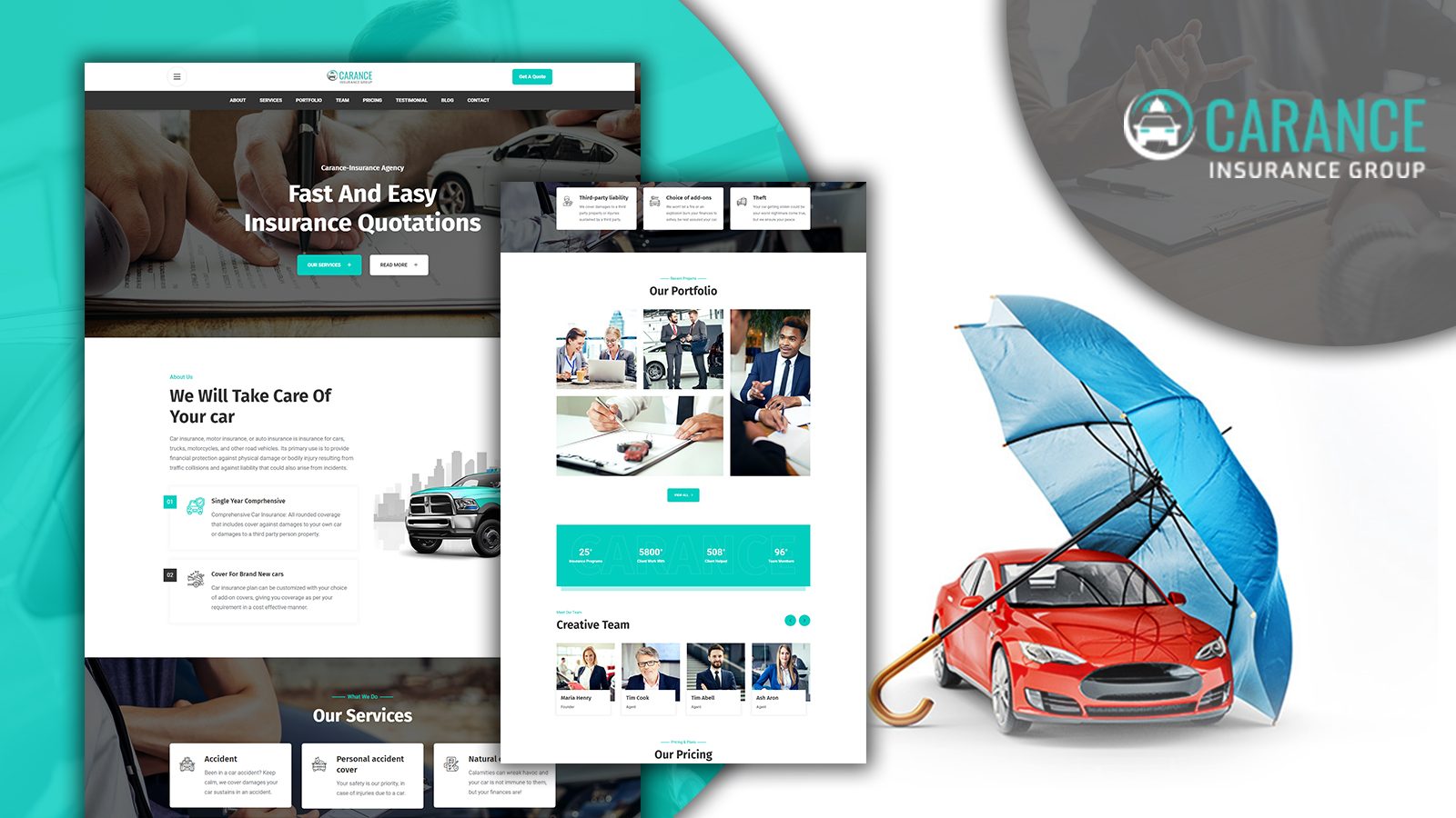 Carance - Car Insurance HTML5 Langing Page Template