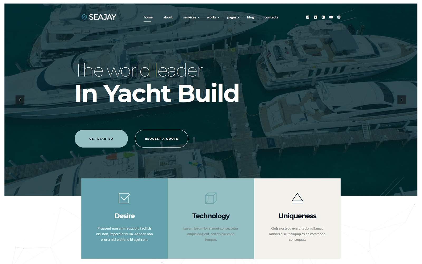 Seajay - Buy Sell Rent and Build Yacht WordPress theme